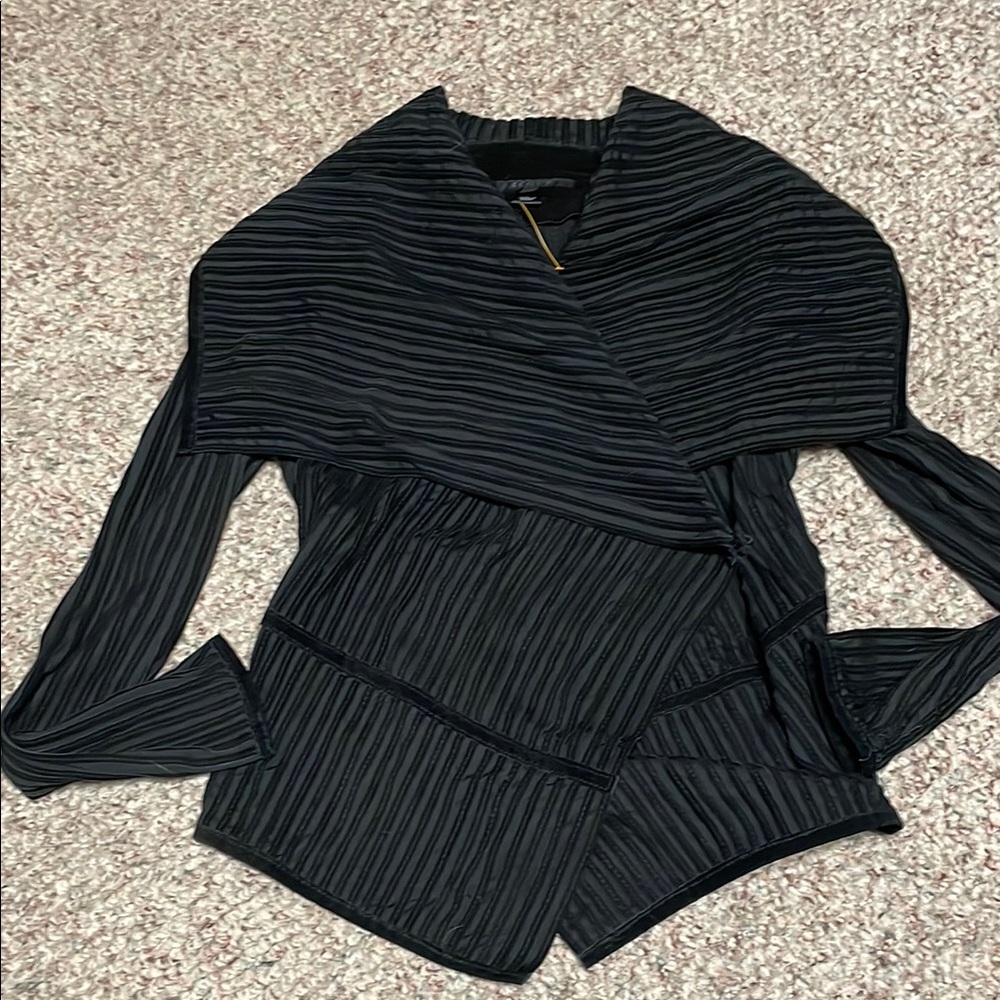 Scoop nyc leather asymmetrical hem wrap blazer/Jacket